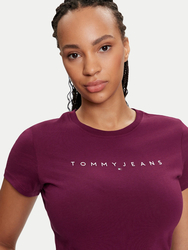 Tommy Jeans dámské vínové tričko  - S (VVK)