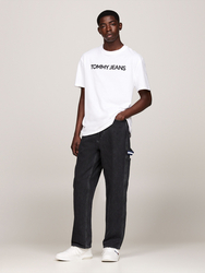 Tommy Jeans pánské bílé tričko - L (YBR)