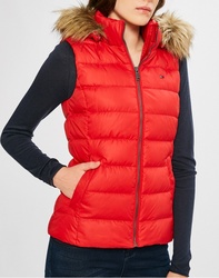Tommy Hilfiger dámská červená péřová vesta Essential