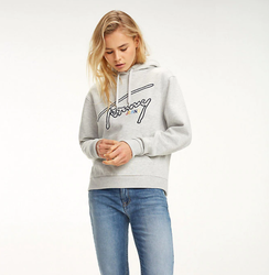 Tommy Hilfiger dámská šedá mikina s kapucí