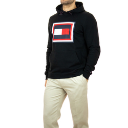 Tommy Hilfiger pánská černá mikina s kapucí - M (BDS)