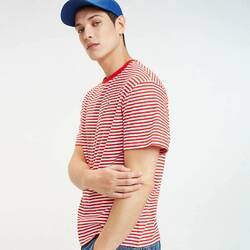 Tommy Hilfiger pánské pruhované červené tričko Classics
