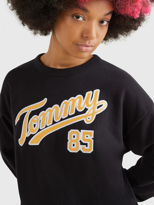 Tommy Jeans dámská černá mikina COLLEGIATE 85  - XS (BDS)