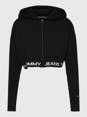 Tommy Jeans dámská černá mikina WAISTBAND  - XS (BDS)