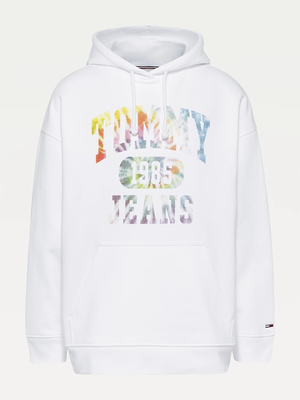 Tommy Jeans dámská bílá oversize mikina - XS (YBR)