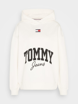 Tommy Jeans dámská krémová mikina - L (YBH)
