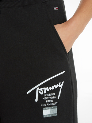 Tommy Jeans dámské černé tepláky MODERN SIGNATURE  - L/R (BDS)