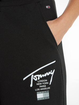 Tommy Jeans dámské černé tepláky MODERN SIGNATURE  - M/R (BDS)