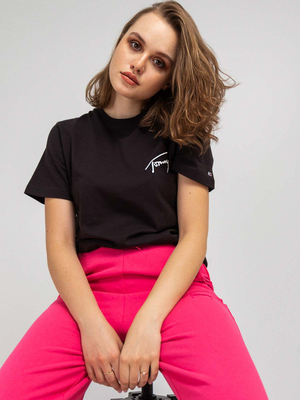 Tommy Jeans dámské černé triko SIGNATURE - M (BDS)