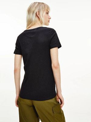 Tommy Jeans dámské černé tričko - S (BDS)