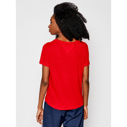 Tommy Jeans dámské červené triko REGULAR SCOOP NECK TEE - L (XNL)