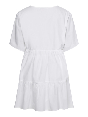 Tommy Jeans dámské bílé šaty TIERED KAFTAN  - S (YBR)
