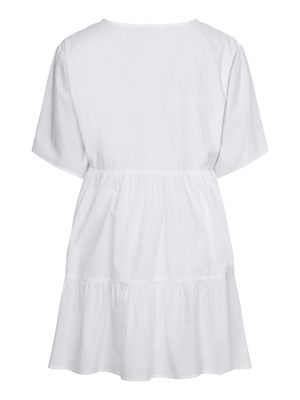Tommy Jeans dámské bílé šaty TIERED KAFTAN  - M (YBR)