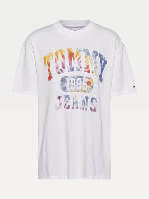 Tommy Jeans dámské bílé oversize triko  - M (YBR)