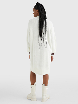 Tommy Jeans dámské bílé svetrové šaty  - XS (YBL)