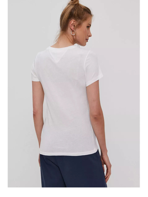 Tommy Jeans dámské bílé tričko  - XS (YBR)