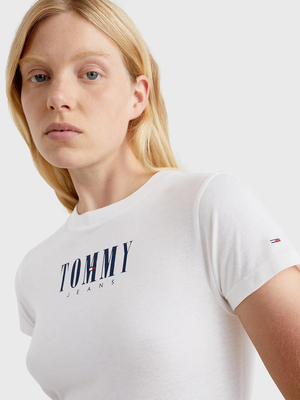 Tommy Jeans dámské bílé tričko - S (YBR)