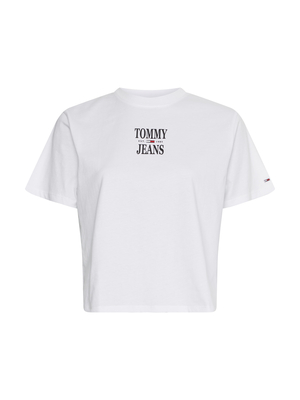 Tommy Jeans dámské bílé triko CLASSIC ESSENTIAL LOGO - S (YBR)