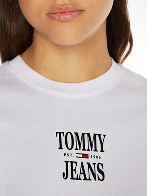 Tommy Jeans dámské bílé triko CLASSIC ESSENTIAL LOGO - S (YBR)