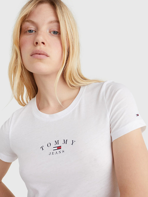 Tommy Jeans dámské bílé triko ESSENTIAL LOGO - M (YBR)