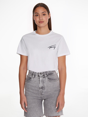 Tommy Jeans dámské bílé triko SIGNATURE  - L (YBR)