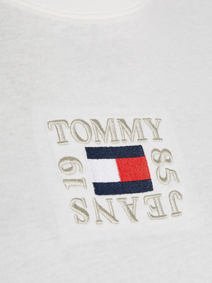 Tommy Jeans dámské bílé triko TIMELESS BOX  - XS (YBL)