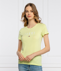 Tommy Jeans dámské fosforově žluté triko - XS (LT3)