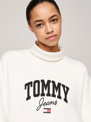 Tommy Jeans dámské krémové mikinové šaty - L (YBH)