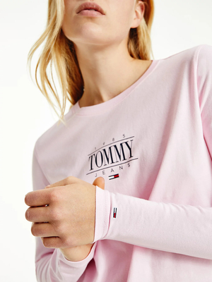 Tommy Jeans dámské světle růžové triko - L (TOJ)