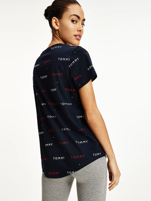 Tommy Jeans dámské tmavě modré tričko Logo - S (0YC)
