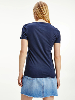 Tommy Jeans dámské tmavě modré tričko - L (C87)