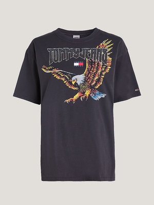 Tommy Jeans dámské tmavě šedé triko - M (BDS)