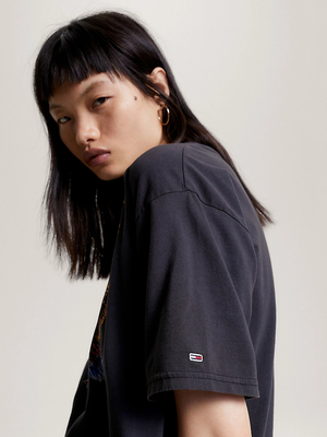 Tommy Jeans dámské tmavě šedé triko - M (BDS)