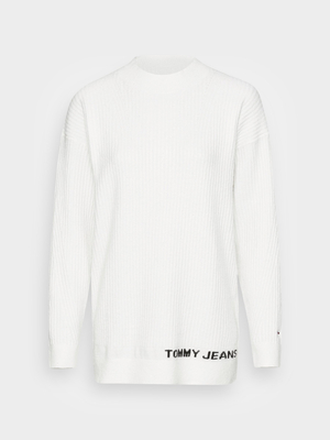 Tommy Jeans dámský bílý svetr LOFTY TURTLENECK  - L (YAP)