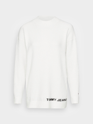 Tommy Jeans dámský bílý svetr LOFTY TURTLENECK  - M (YAP)