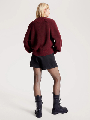 Tommy Jeans dámský vínový svetr - S (XJS)