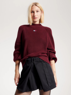Tommy Jeans dámský vínový svetr - S (XJS)