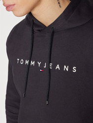 Tommy Jeans pánská černá mikina LINEAR LOGO  - S (BDS)