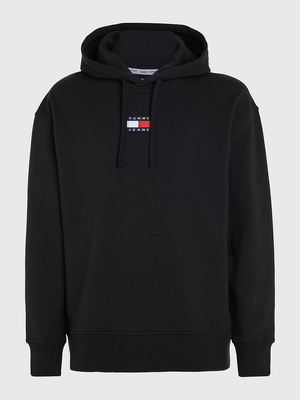 Tommy Jeans pánská černá mikina COLLEGE POP TEXT  - S (BDS)