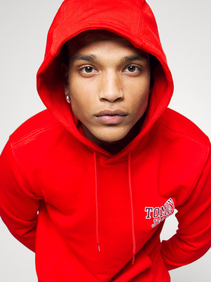 Tommy Jeans pánská červená mikina - XXL (XNL)
