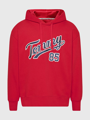 Tommy Jeans pánská červená mikina COLLEGE 85  - S (XNL)