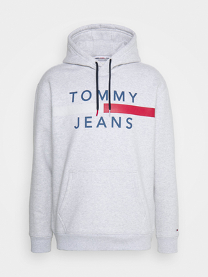 Tommy Jeans pánská šedá mikina REFLECTIVE FLAG  - L (PJ4)