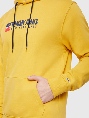 Tommy Jeans pánská žlutá mikina - L (ZFZ)