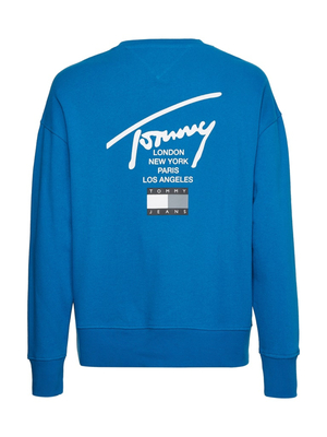 Tommy Jeans pánská modrá mikina MODERN ESSENTIAL SIG CREW - L (C22)