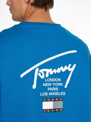 Tommy Jeans pánská modrá mikina MODERN ESSENTIAL SIG CREW - S (C22)