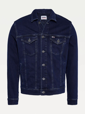Tommy Jeans pánská tmavě modrá džínová bunda - XXL (1BZ)
