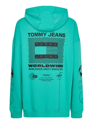 Tommy Jeans pánská zelená mikina GLOBAL UNITEES  - S (L3G)
