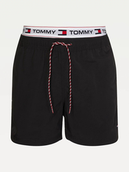 Tommy Jeans pánské černé plavky MEDIUM DRAWSTRING - S (BDS)