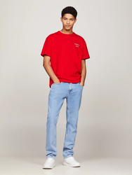 Tommy Jeans pánské červené tričko - S (XNL)