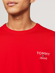 Tommy Jeans pánské červené tričko - M (XNL)